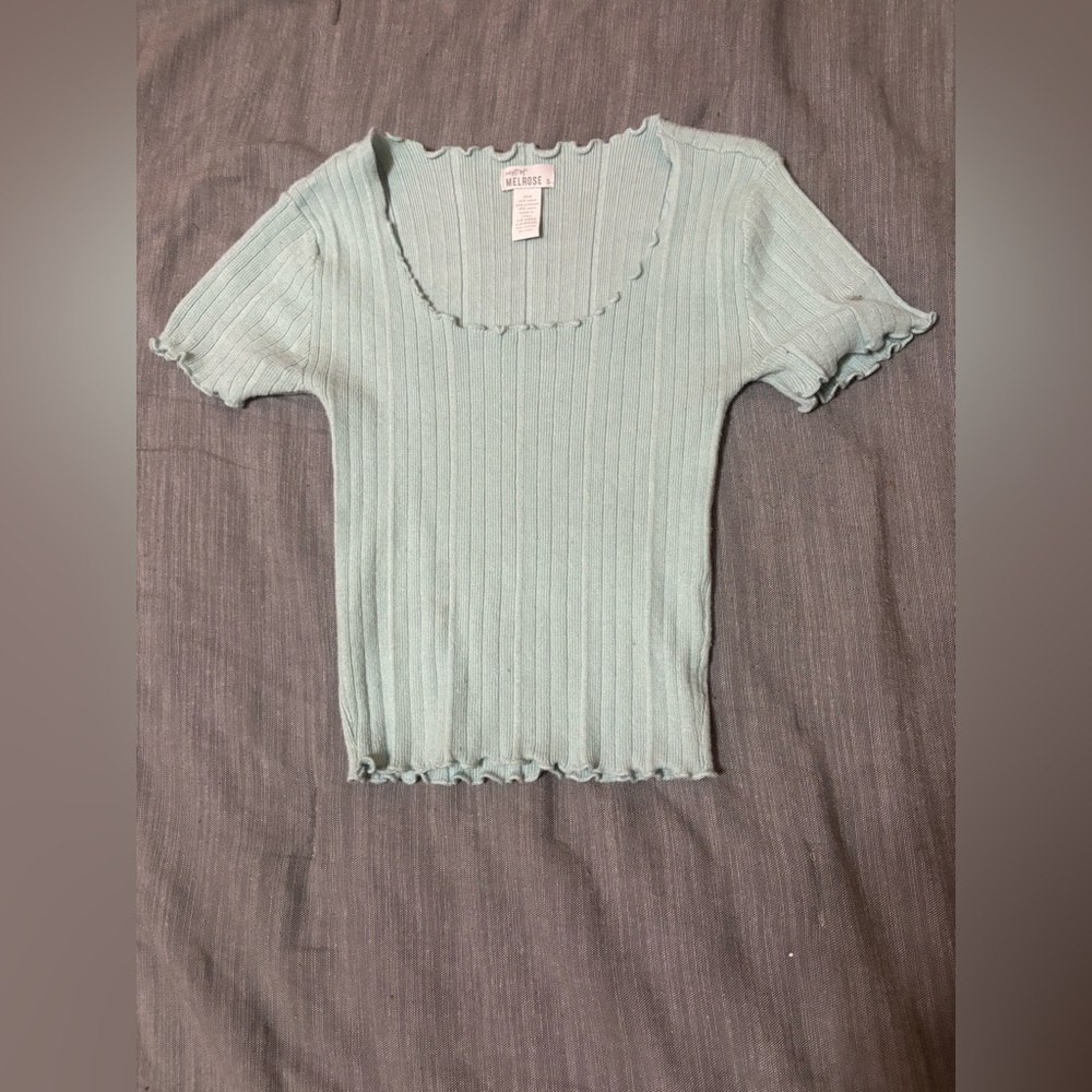 Blue ribbed crop top size S
